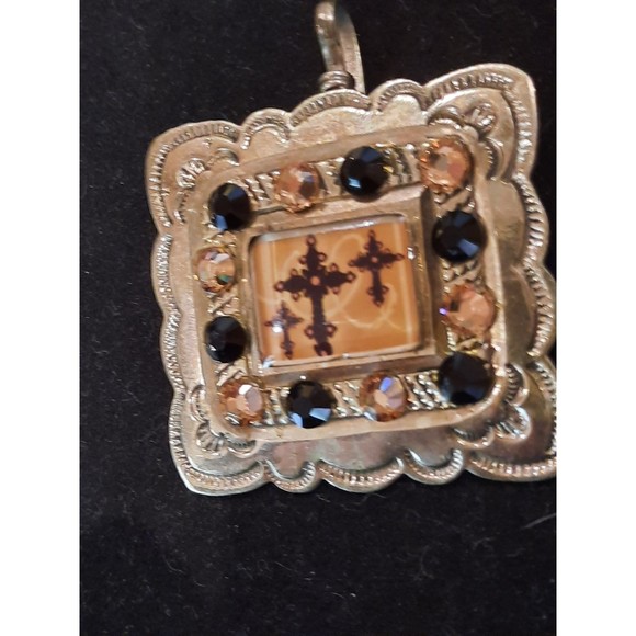 Vintage Alpaca Mexican Religious Pendant/Drop - Picture 2 of 6
